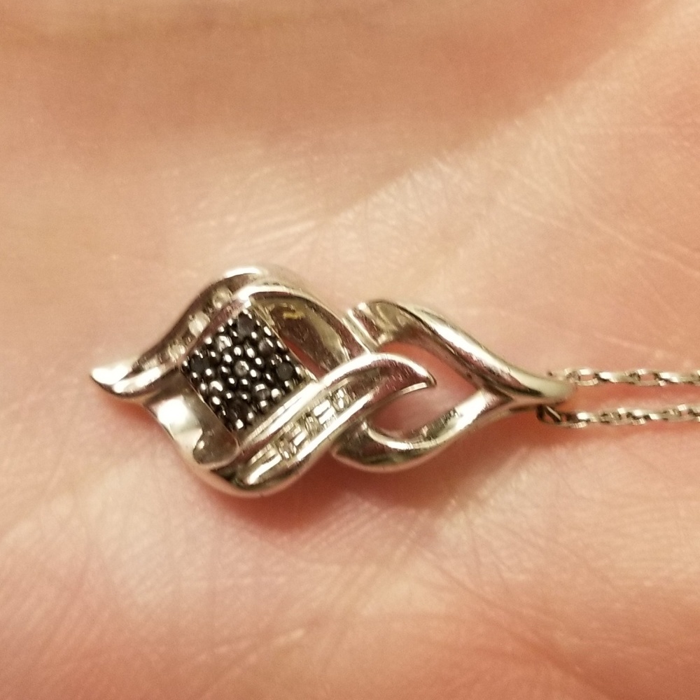 Free w/bundle! Black and white diamond necklace